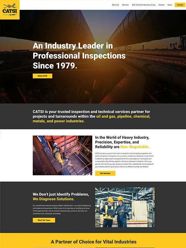 Portfolio Screenshot of CATSI Inspections website