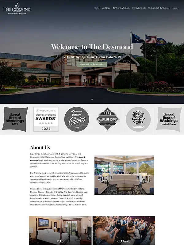 Portfolio Screenshot of The Desmond website