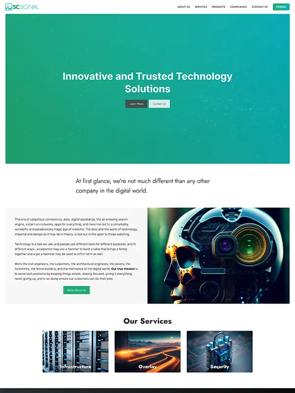 Portfolio Screenshot of SC Signal website
