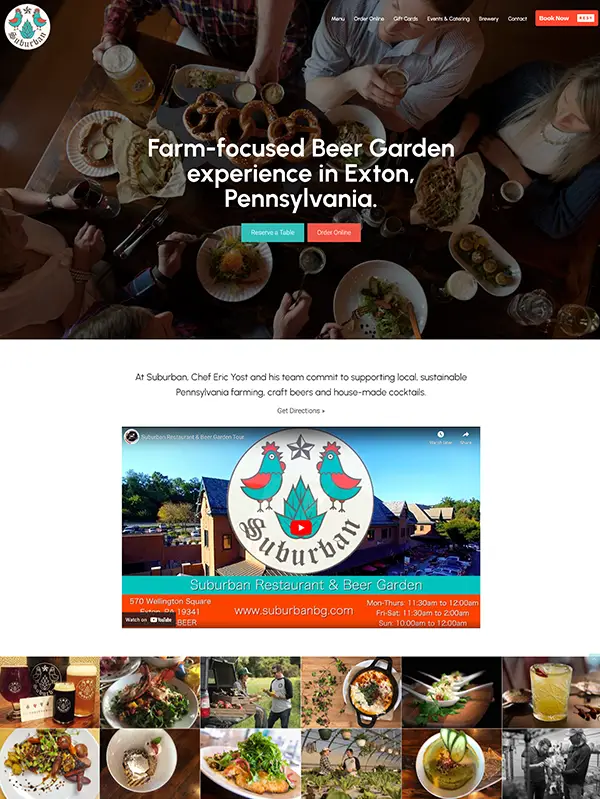 Portfolio Screenshot of Suburban Bar & Grill website